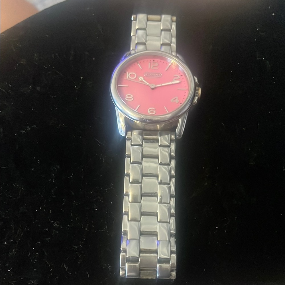 Stunning  Coach Silver Watch with Pink Dial - Picture 2 of 3